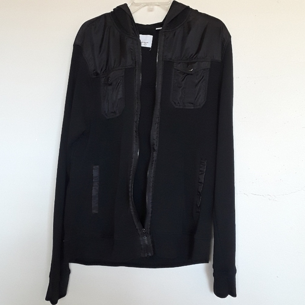 MEN'S BLACK THERMAL ZIP HOODIE SIZE XL